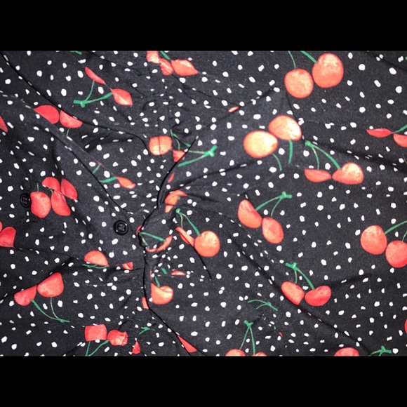 50s inspired black and white dress with cherries - Picture 7 of 10